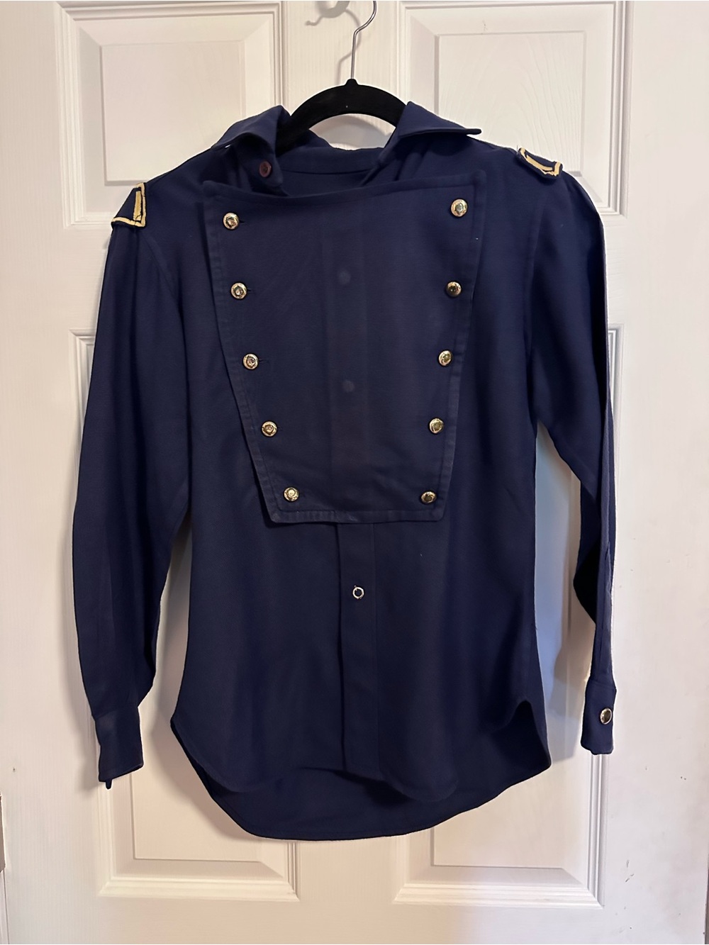 Vintage Navy Military-Style Button Front Shirt